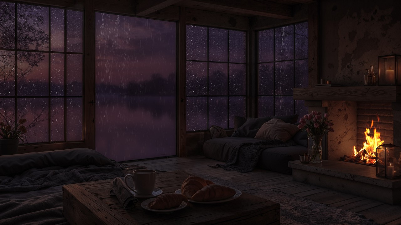 Ecos de Lluvia Nocturna en Habitación del Bosque | Relajación Total para Dormir Bien