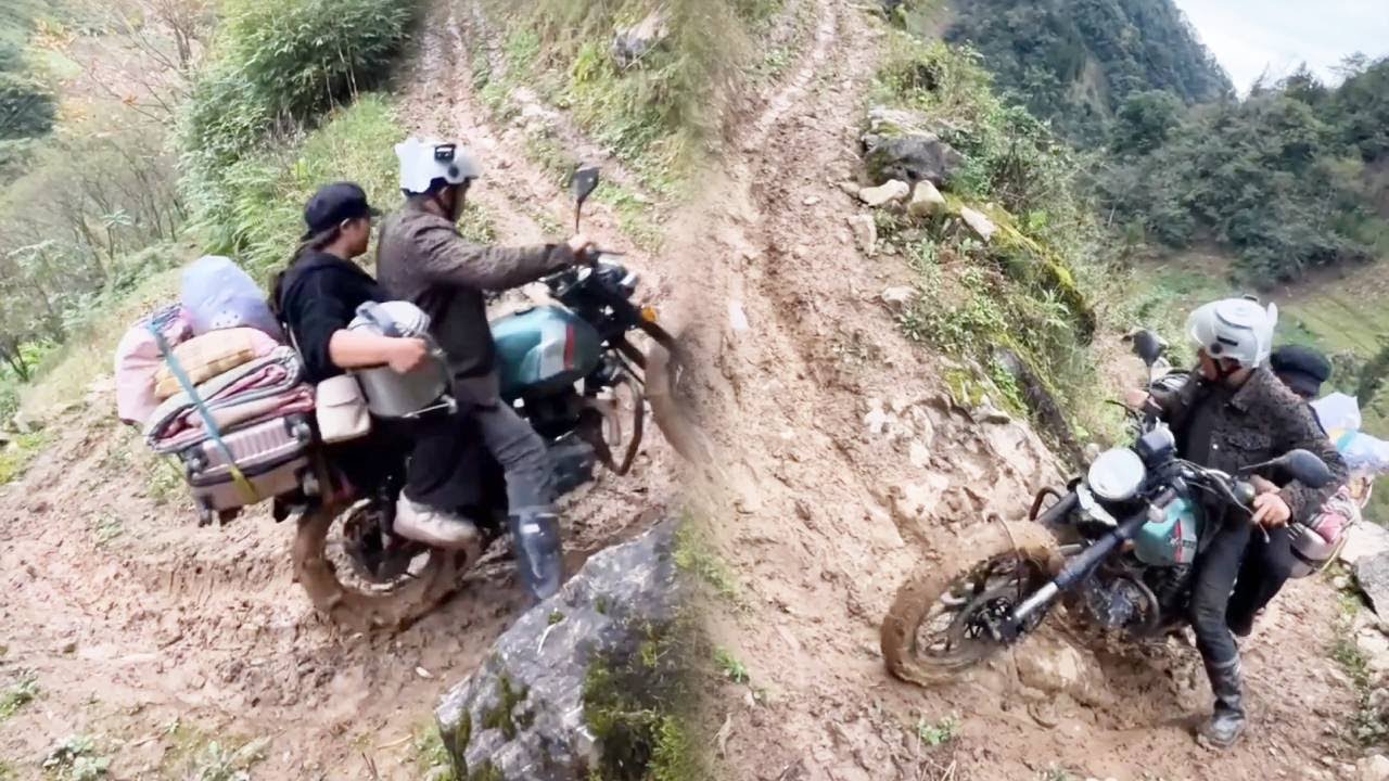 Highly skilled motorcycle drivers travel daily on dangerous, winding cliffside mountain roads.
