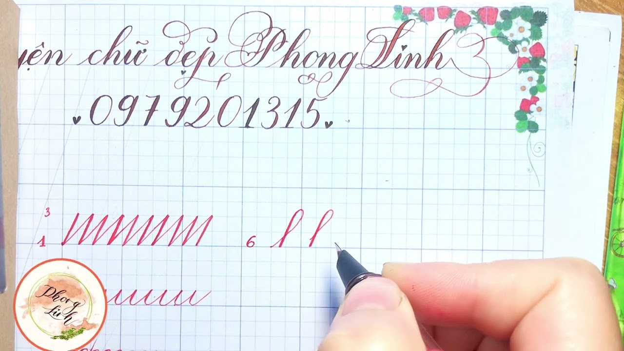 Hướng dẫn cách luyện các nét chữ nghiêng cơ bản cho người mới bắt đầu - Luyện chữ đẹp Phong Linh