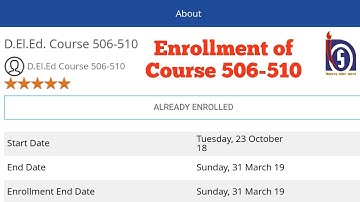 NIOS D.El.Ed: Enrollment of Courses 506-510 in SWAYAM
