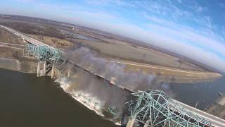 *Drone Footage*Chain of Rocks I-270 Canal Bridge Blast Demolition Part 2