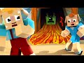 Lava in a Cave &amp; Little Monster Chasing | Dolly and Friends Run Away | Funny Minecraft Episodes