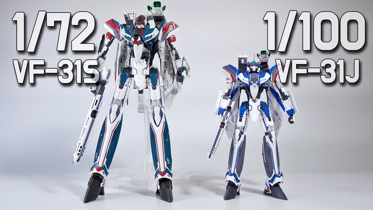Macross Delta 1/72 VF-31S and HG 1/100 VF-31J (Comparison) - YouTube