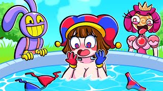 POMNI HAD A PROBLEM IN THE POOL! WHAT JAX AND LOO DO?! AMAZING DIGITAL CIRCUS ep 2 in Minecraft