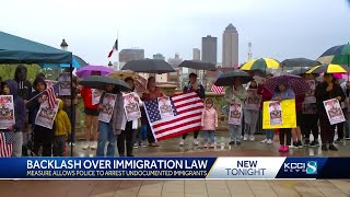 'Iowa is not Texas': Hundreds gather near Iowa statehouse to protest new immigration law