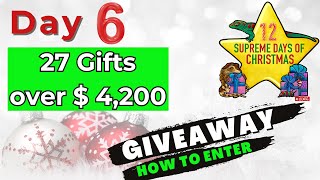 12 Supreme Days of Christmas -  Day 6 How To Enter to Win 1 of 27 Gifts valued  $ 4,200 !!!  #12SDOC by Supreme Gecko 1,318 views 5 months ago 7 minutes, 20 seconds