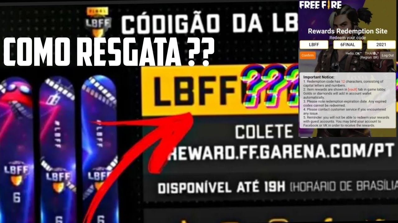 Como resgatar o codiguin infinito de item exclusivo da LBFF