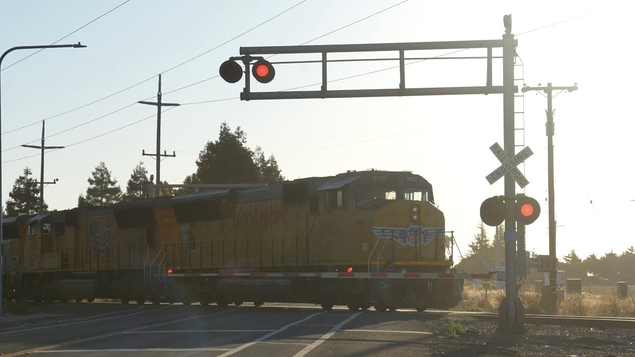 UP 9902 LRJ90 CFNR Local Shoving East | Cordelia Rd. Railroad Crossing, Fairfield CA
