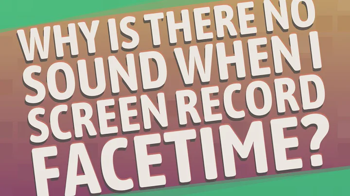 Why is there no sound when I screen record FaceTime?