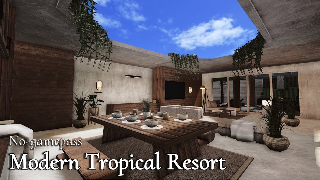 BLOXBURG Modern Tropical Resort No Gamepass Speedbuild Roblox bloxburg-modern-tropical-resort-no-gamepass-speedbuild-roblox