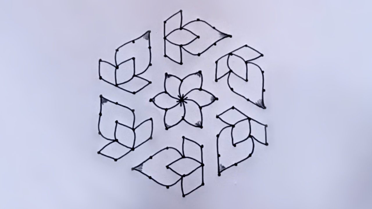 11*6 dots beautiful creative rangoli|simple rangoli|11 pulli kolam |By Ranjitha