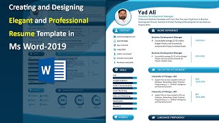 Professional Elegant Resume Template in ms word 2019 | Best Resume Templates 2020 | CV format 2020