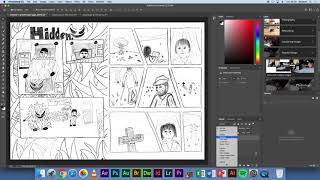 how to set up comic book pages and add colour in photoshop