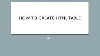 Day4 html table