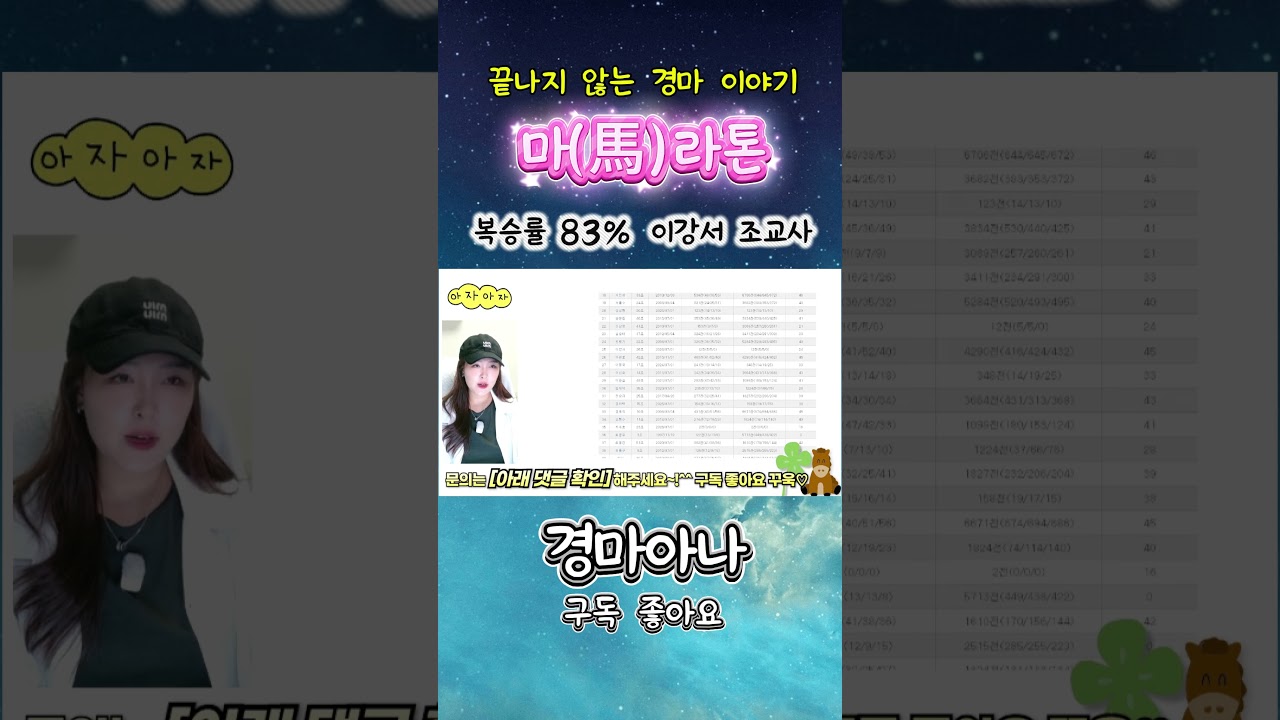 마(馬)라톤🐎 "복승률 83% 이강서 조교사!!"