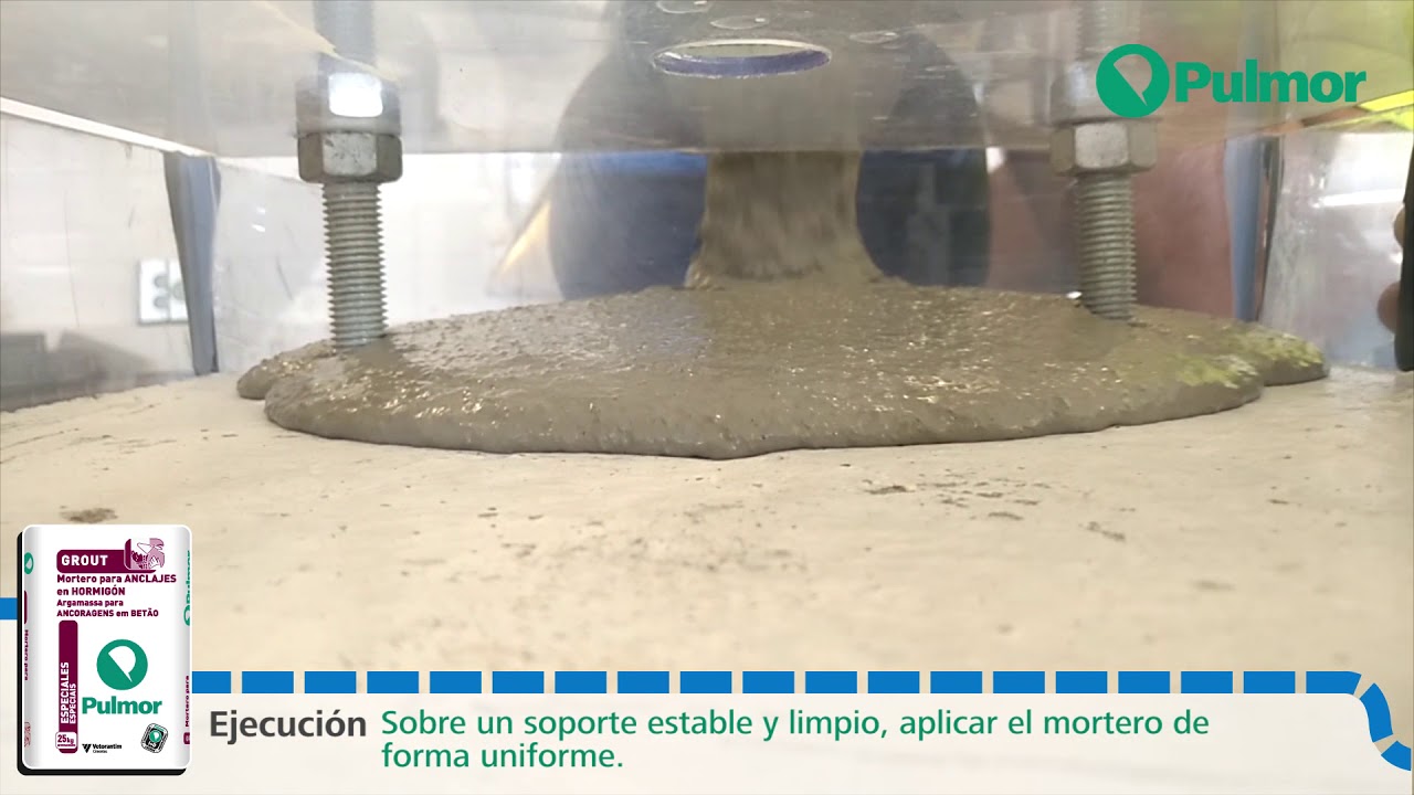 Aplicación mortero para anclajes de hormigón