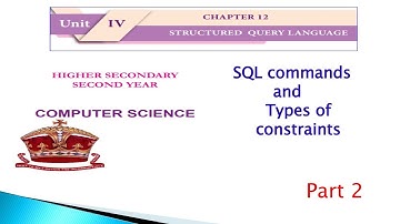 Std XII Chapter 12 DDL Commands ,Types of Constraints