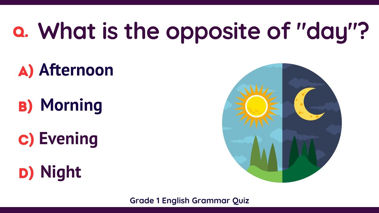Test Questions Only One Grade 1 English Grammar Quiz | 25 Tricky Questions | Only 1% Can Pass ...
