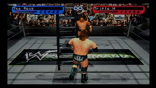 The Rock vs Triple H (Ladder) WWF Title - WWF Smackdown! 2 KYR (PS1)