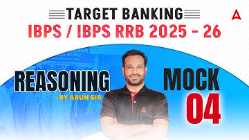IBPS RRB Reasoning Classes in Tamil | IBPS RRB PO & Clerk Reasoning Mock Test -4 | by Arun Sir