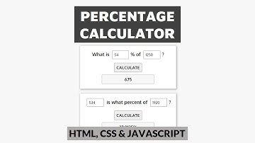 Percentage Calculator | HTML, CSS and JavaScript