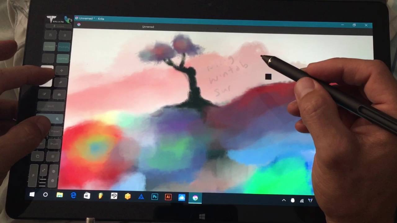 Krita On A Surface Pro 4 With Pressure Sensitivity - YouTube