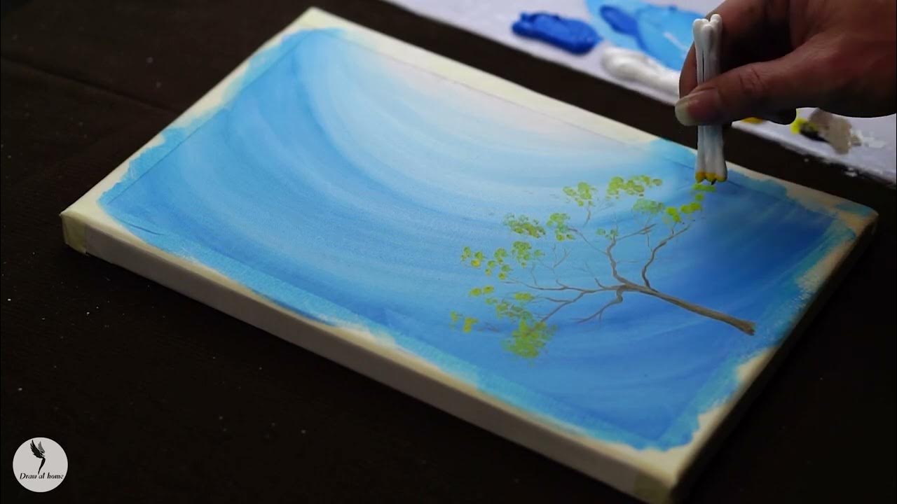 Master the Cotton Swab Technique / how to paint tree / Acrylic Painting