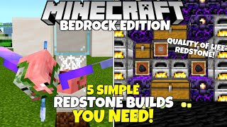 5 Simple Redstone Contraptions You Didn't Know You NEEDED! Minecraft Bedrock Edition!