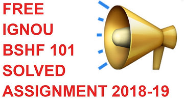 FREE BSHF 101 SOLVED ASSIGNMENT 2018 2019