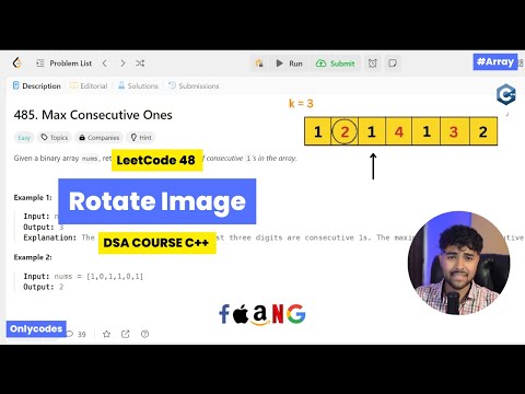 Rotate Image | LeetCode 48 | Top Placement Question | Easy Solution For Beginners || DSA Course C++