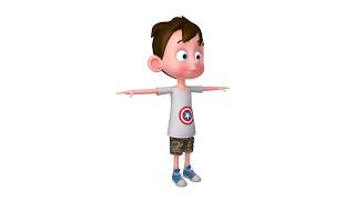 3D Cartoon Boy Rigged Model Turntable