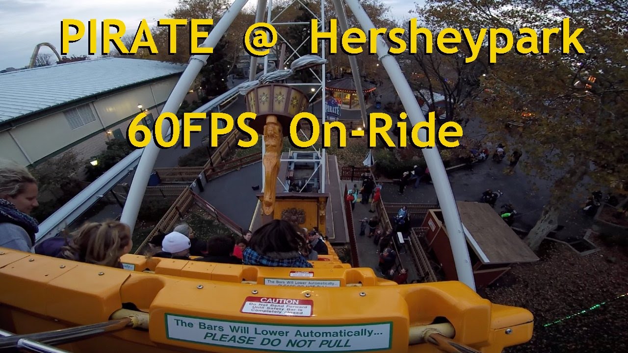 Hersheypark Pirate 60 FRAMES PER SECOND! POV HD On-Ride Autumn 2015 Halloween GoPro rollercoaster bleachers