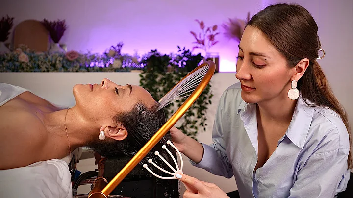 ASMR Luxurious Long Hair Spa & Scalp Check | Water Massage, Brush, Oil, Mask, Wash, Rinse, Detangle