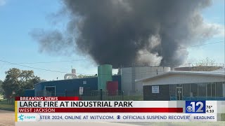 Crews respond to large fire at Jackson energy plant