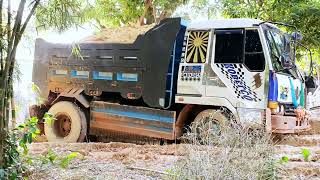 Dump Truck Stuck in Deep Mud &amp; Recovery By Bulldozer, Hyundai Dump Truck [ EP.1877 ]