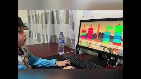 Playing GCompris Simplified Tower of Hanoi with Darren