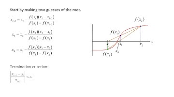Numerical Modeling: Topic 2.5 - Secant method