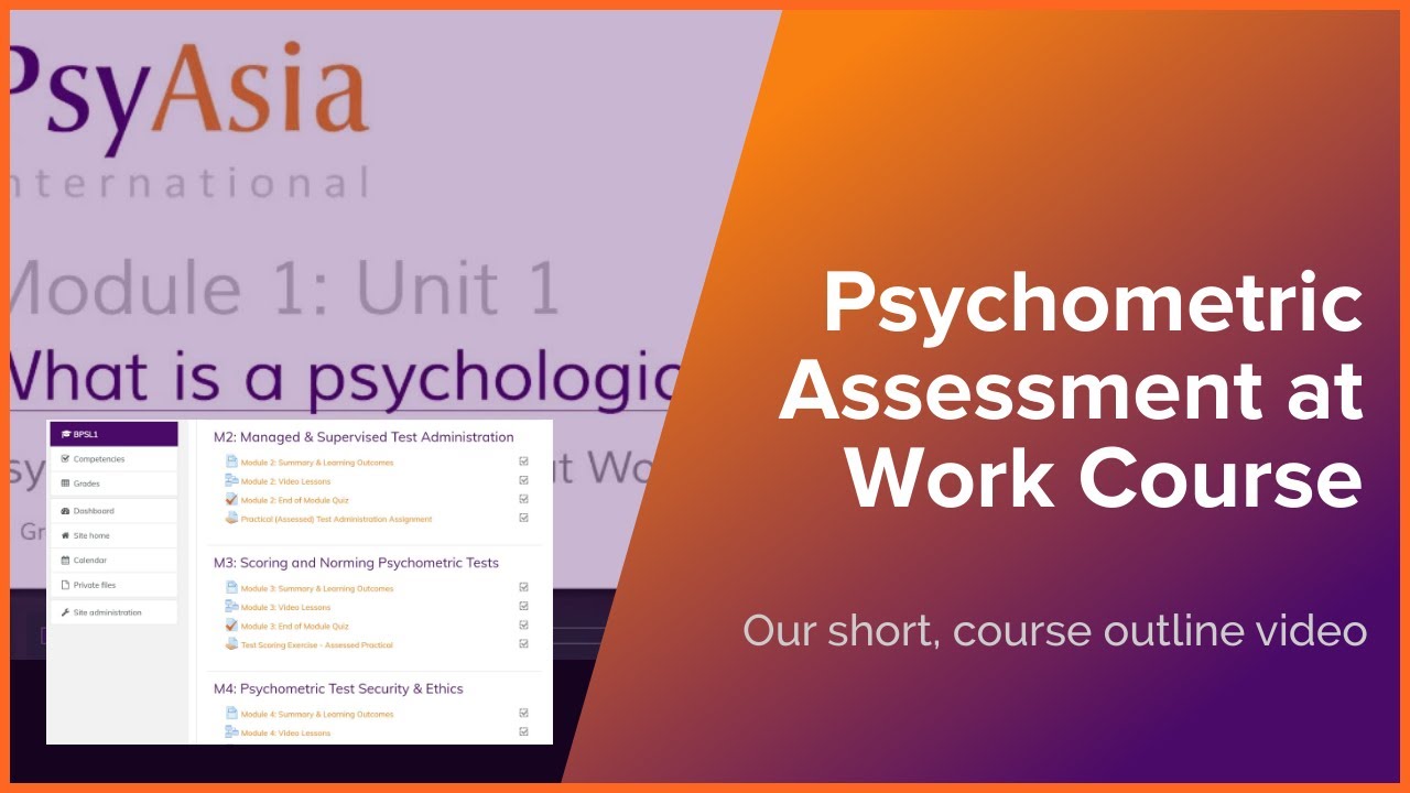 Psychometric Assessment at Work Course BPS Level 1 & 2 Test User Course ...