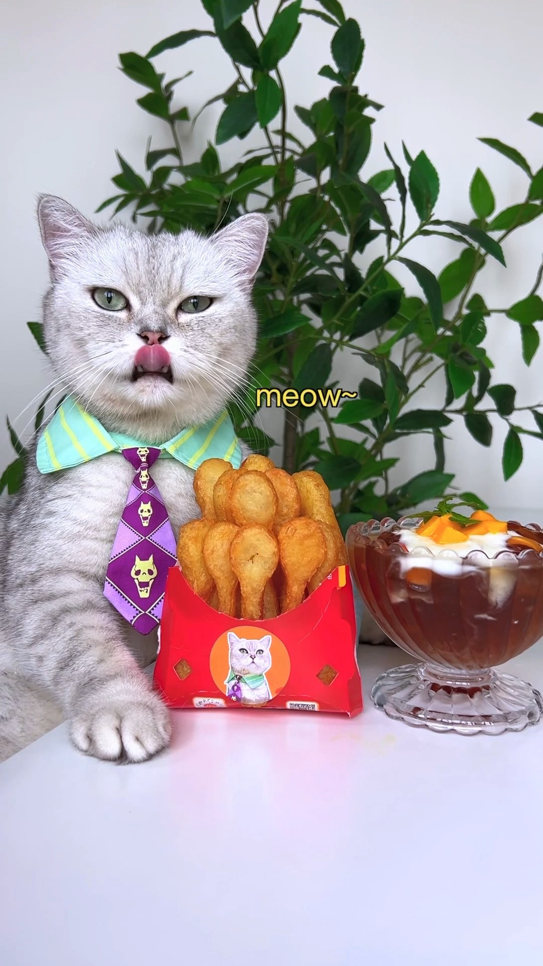A Super Satisfying Snack?: Chips And Ketchup!?? #catsofyoutube #foodlover #tiktok