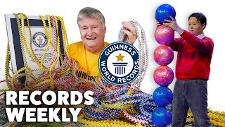 Bowling Ball Stacking and Longest Gum Wrapper Chain | Records Weekly  Guinness World Records