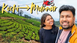Kochi to Munnar Bike Ride 🏍️🌿 | Couple Travel &amp; Kerala Food