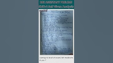 RBI ASSISTANT PRELIMS SELF GIVEN ANALYSIS #shorts  #rbi #rbiassistant