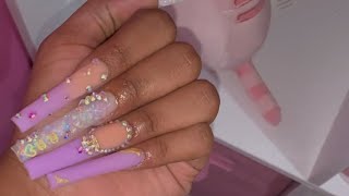 EXTRA LONG ACRYLIC FREESTYLE | designer nails | acrylic nail tutorial