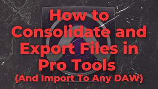 How to Consolidate and Export Files for any DAW