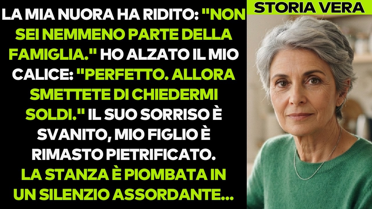 A cena, davanti a tutti gli ospiti, mia nuora ha alzato il calice e ha detto: "Eleonora non è più davvero parte della famiglia, è praticamente solo la nostra padrona di casa". Mio figlio è rimasto...