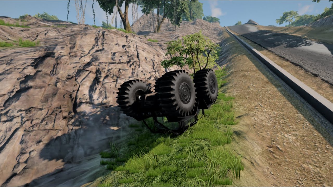 Driving Downhill Destruction Road Crashes -Beamng Drive Mods