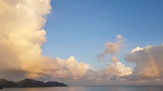 Rainbow Cotton Candy Spinning Clouds | SUNRISE sky time lapse with ROMANTIC music | XQX