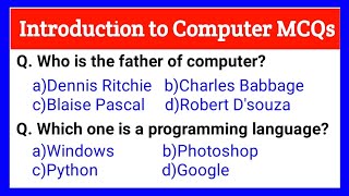 Intro to Computers MCQs | Most Important Questions & Answers| MCQs 2025