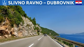 Driving in Croatia. Adrian highway to Dubrovnik from the north. 4K