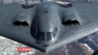 B-2 Stealth Bomber Exposes Hidden Fuel Port During Air Refuel